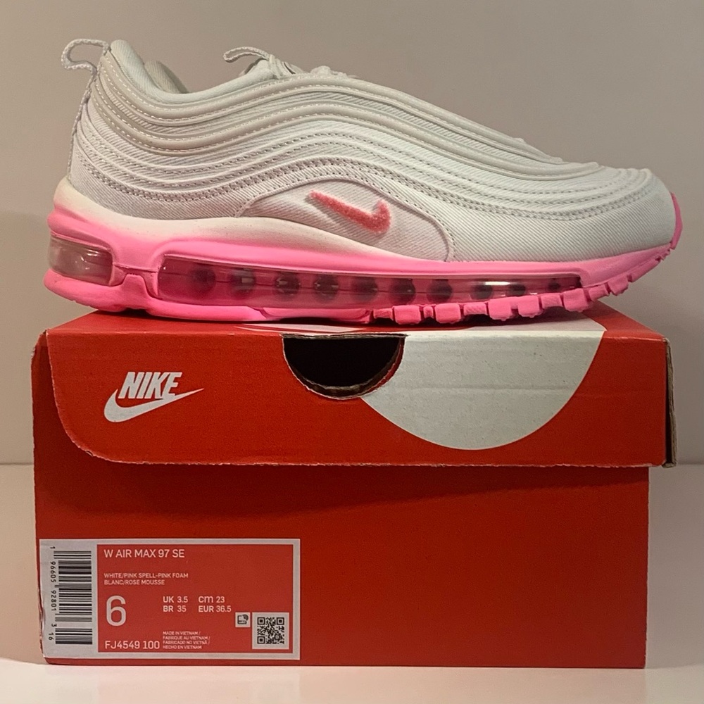 💕[BRAND NEW] NIKE AIR MAX 97 SE CHENILLE SWOOSH PINK FOAM WOMENS SHOES SIZE 6💕